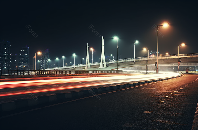 夜晚灯火通明的市区街景城市道路摄影图,高清,摄影图,摄影图片,图片大全,摄影图免费下载